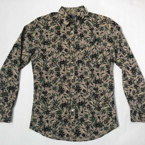 green and brown button up shirt - Picture 1 of 5